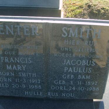SMITH Jacobus Paulus nee BAM 1892-1988 :: VENTER Francis Mary nee SMITH 1913-1988