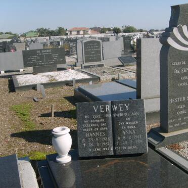 VERWEY Hannes 1923-1981 &amp; Anna 1921-1996