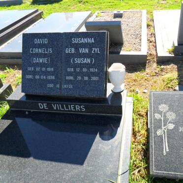 VILLIERS David Cornelis, de 1916-1996 &amp; Susanna VAN ZYL 1924-2001