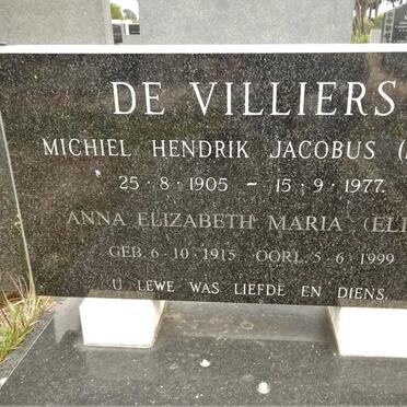 VILLIERS Michiel Hendrik Jacobus, de 1905-1977 &amp; Anna Elizabeth Maria 1915-1999