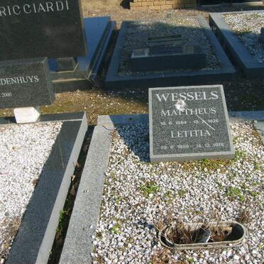 WESSELS Matthues 1884-1926 &amp; Letitia 1889-1976
