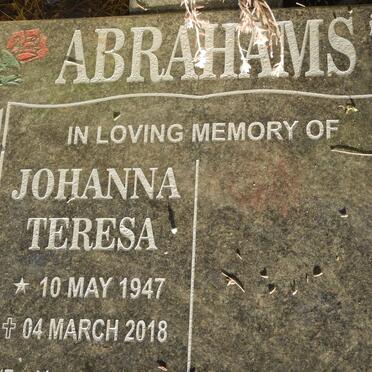 ABRAHAMS Johanna Teresa 1947-2018