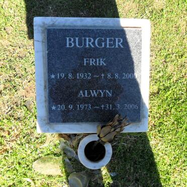 BURGER Frik 1932-2000 :: BURGER Alwyn 1973-2006