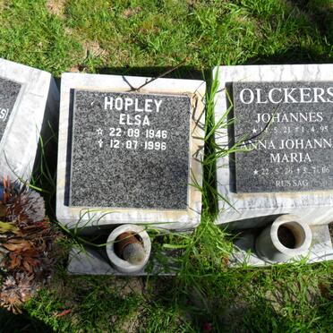 HOPLEY Elsa 1946-1996 :: OLCKERS Johannes 1921-1995 &amp; Anna Johanna Maria 1926-2006