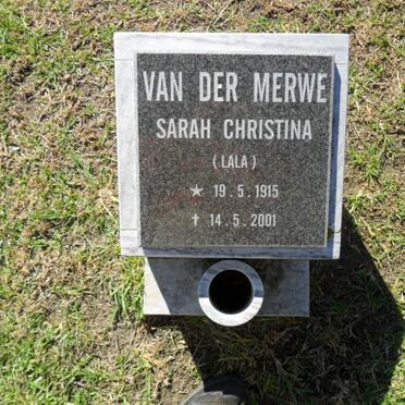 MERWE Sarah Christina, van der 1915-2001