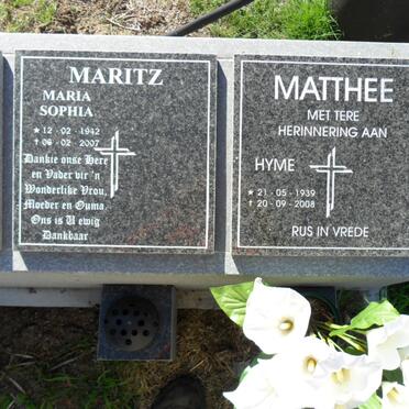 MARITZ Maria Sophia 1942-2007 :: MATTHEE Hyme 1939-2008