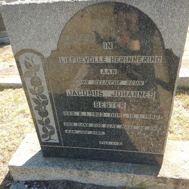 BESTER Jacobus Johannes 1923-1952