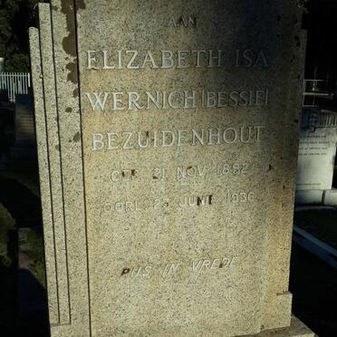 BEZUIDENHOUT Elizabeth Isa Wernich 1892-1936