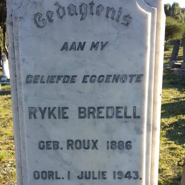 BREDELL Johan 1866-1951 &amp; Alida Maria V.D. SPUY 1868-1935 :: BREDELL Rykie nee ROUX 1886-1943