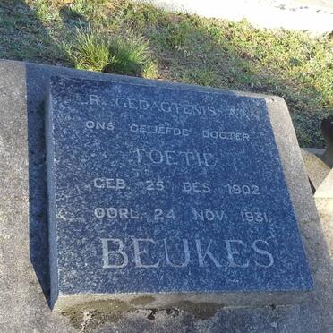BEUKES Toetie 1902-1931