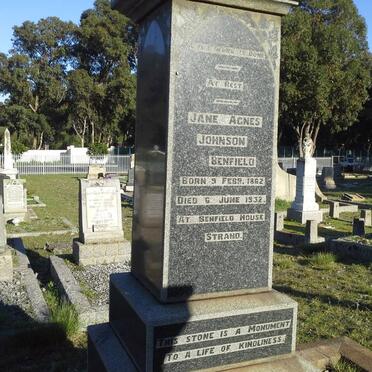BENFIELD Jane Agnes, JOHNSON 1862-1932