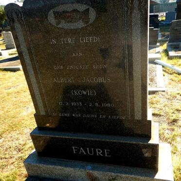 FAURE Albert Jacobus 1933-1960