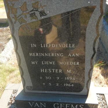 GEEMS Hester M., van 1894-1964
