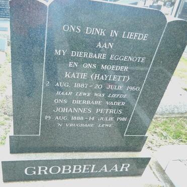 GROBBELAAR Johannes Petrus 1888-1981 &amp; Katie HAYLETT 1887-1960