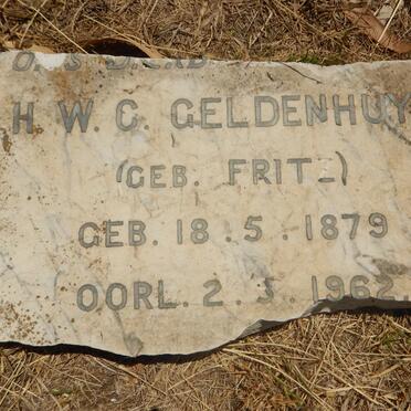 GELDENHUYS H.W.C. nee FRITZ 1879-1962