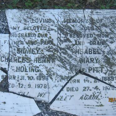 HOLING Sidney Charles Henry 1896-1978 &amp; Isabel Mary PITT 1889-1979
