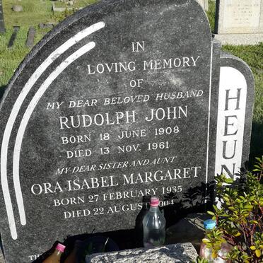 HEUNIS Rudolph John 1908-1961 :: HEUNIS Ora Isabel Margaret 1935-2004 :: ?