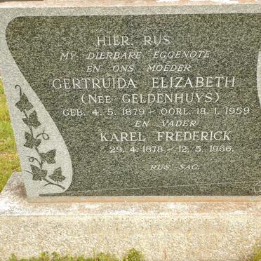 HOEVEN Karel Frederick, ter 1878-1966 &amp; Gertruida Elizabeth GELDENHUYS 1879-1959