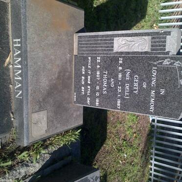 HAMMAN Thomas 1907-1981 &amp; Gerty DELL 1911-1967