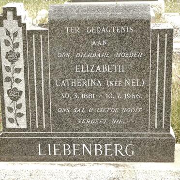 LIEBENBERG Elizabeth Catherina nee NEL 1881-1966