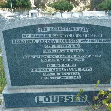 LOUBSER Hendrik Christiaan Cats 1878-1949 &amp; Susanna Jacoba HOFFMANN 1882-1940