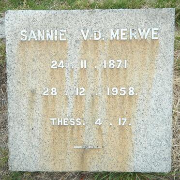 MERWE Sannie, van der 1871-1958