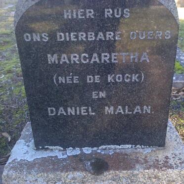MALAN Daniel &amp; Margaretha DE KOCK