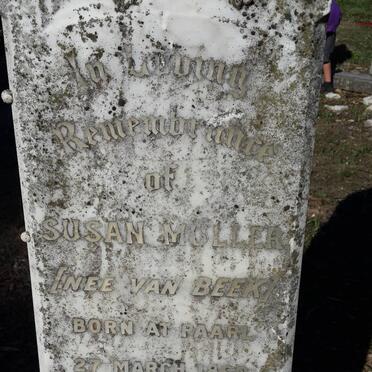 MULLER Susan nee VAN BEEK 1860-1930