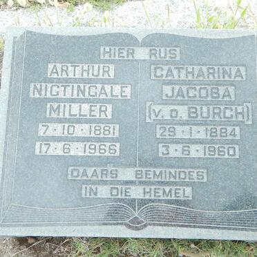 MILLER Arthur Nigtingale 1881-1966 &amp; Catharina Jacoba v.d. BURGH 1884-1960