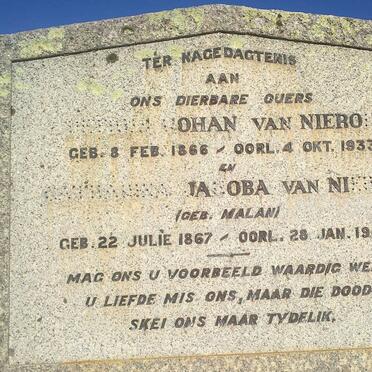 NIEROP Petrus Johan, van 1866-1933 &amp; Catharina Jacoba MALAN 1867-1944