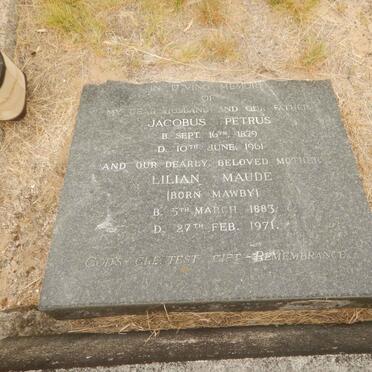 NIEHAUS Jacobus Petrus 1879-1961 &amp; Lilian Maude MAWBY 1883-1971