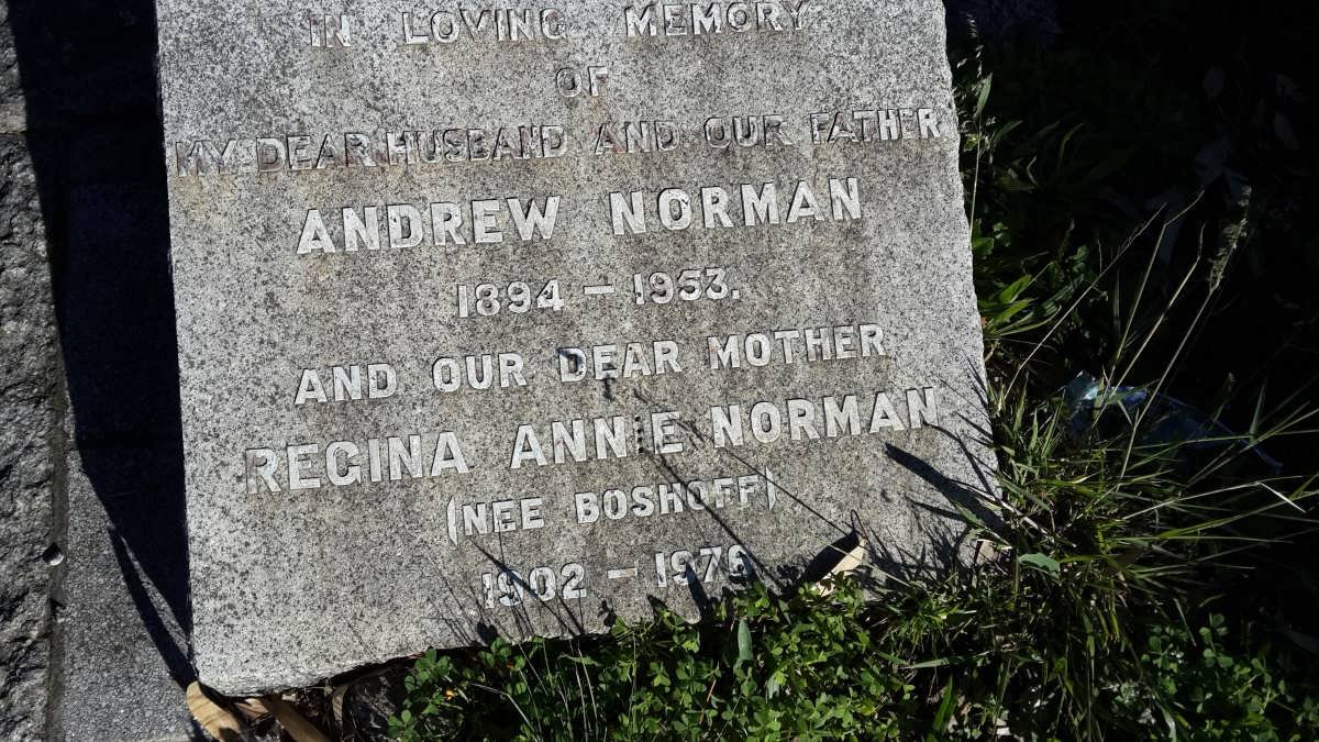 NORMAN Andrew 1894-1953 &amp; Regina Annie BOSHOFF 1902-1976