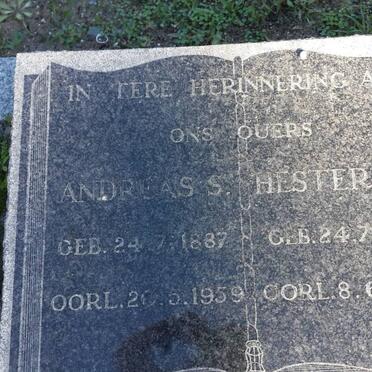 ? Andreas S. 1887-1959 &amp; Hester J.F. 1879-1965