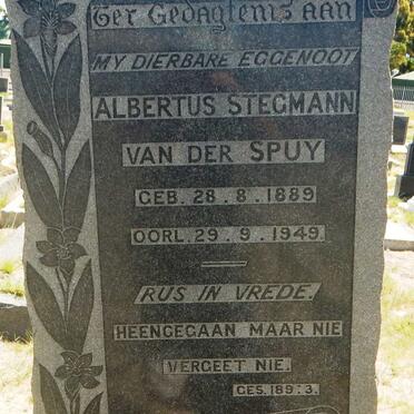 SPUY Albertus Stegmann, van der 1889-1949