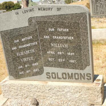 SOLOMONS William 1897-1967 &amp; Elizabeth Virtue 1889-1967