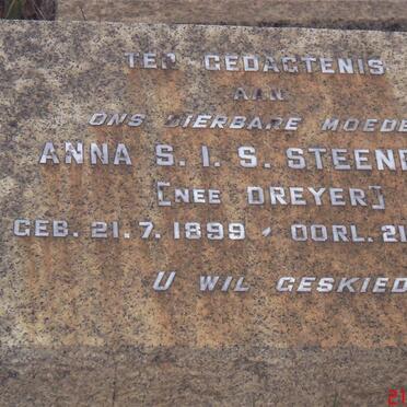 STEENBERG Anna S.I.S. nee DREYER 1899-1962