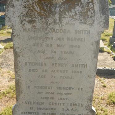 SMITH Stephen Henry -1948 &amp; Martha Jacoba VAN DER MERWE -1948