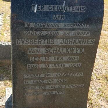 SCHALKWYK Gysbertus Johannes, van 1904-1950