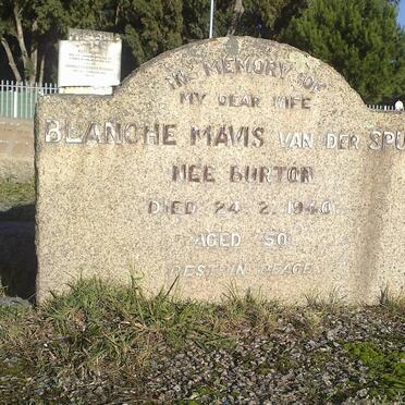 SPUY Blanche Mavis, van der nee BURTON -1940