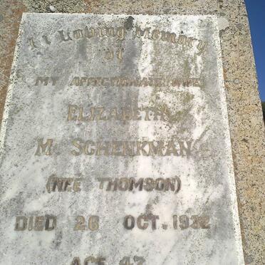 SCHENKMAN Elizabeth M. nee THOMSON -1932