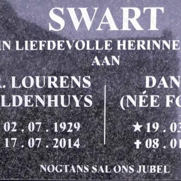 SWART Lourens Geldenhuys 1929-2014 &amp; Danida FOURIE 1937-2013