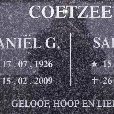 COETZEE Daniel G. 1926-2009 &amp; Sarie S. 1929-2010