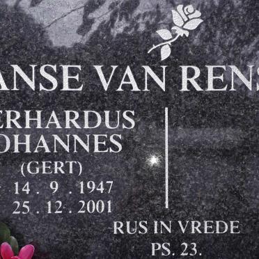 RENSBURG Gerhardus Johannes, Janse van 1947-2001