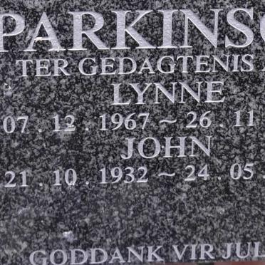 PARKINSON John 1932-2006 :: PARKINSON Lynne 1967-1990