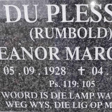 PLESSIS Eleanor Margaret, du nee RUMBOLD 1928-2011