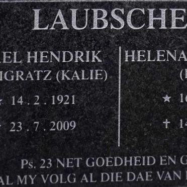 LAUBSCHER Karel Hendrik Baumgratz 1921-2009 &amp; Helena Dorathea 1928-2009