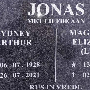 JONAS Sydney Arthur 1928-2021 &amp; Magdalena Elizabeth 1932-2017