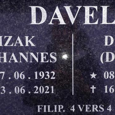 DAVEL Izak Johannes 1932-2021 &amp; Dinah D.J.E. 1937-2019