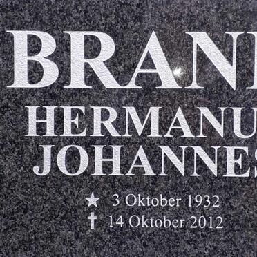BRAND Hermanus Johannes 1932-2012