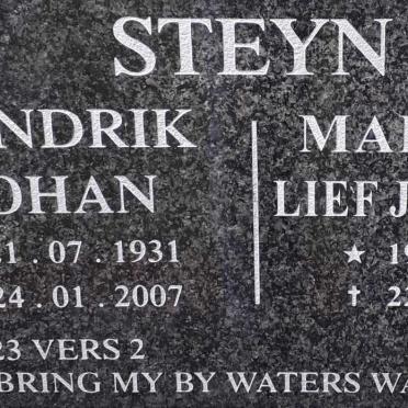 STEYN Hendrik Johan 1931-2007 &amp; Marjorie 1933-2021